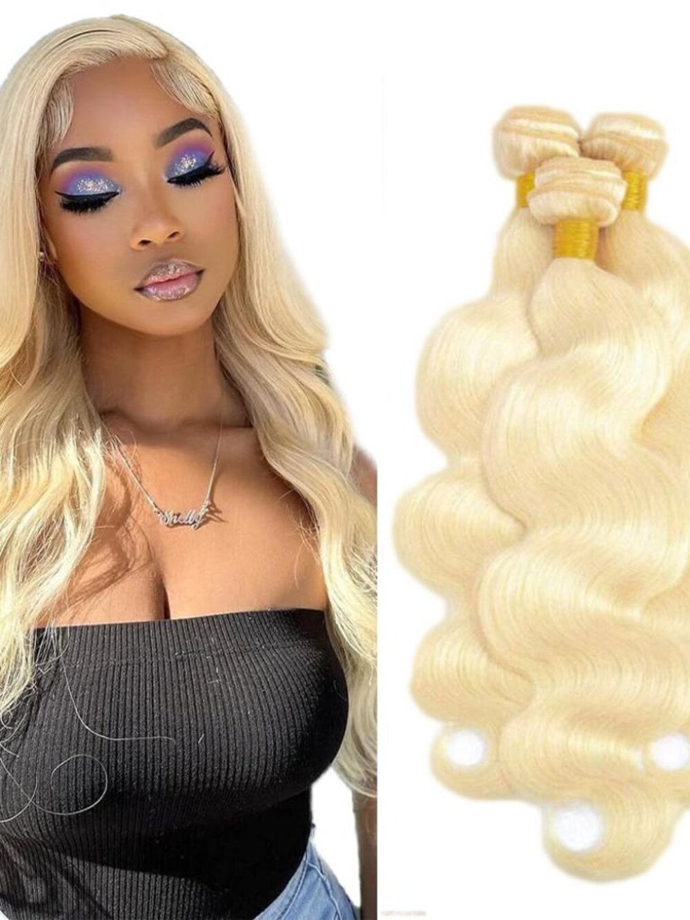 #613 Blonde Body Wave Human Hair Bundles 18 20 22 Inch 3 Bundle Set